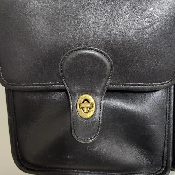 Coach Vintage Black Kensington  Leather Briefcase Messenger Bag 5279 - Picture 5 of 8